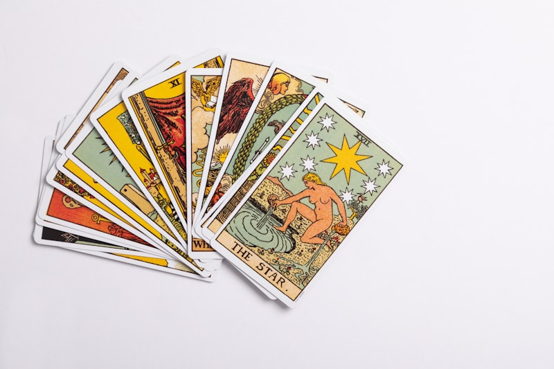 Fanned tarot card deck featuring The Star, used in intuitive psychic readings
